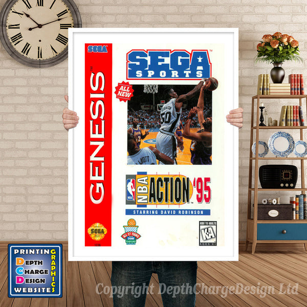 Nba Action 95 - Sega Megadrive Inspired Retro Gaming Poster