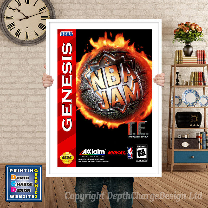 Nba Jamte - Sega Megadrive Inspired Retro Gaming Poster A4 A3 A2 Or A1