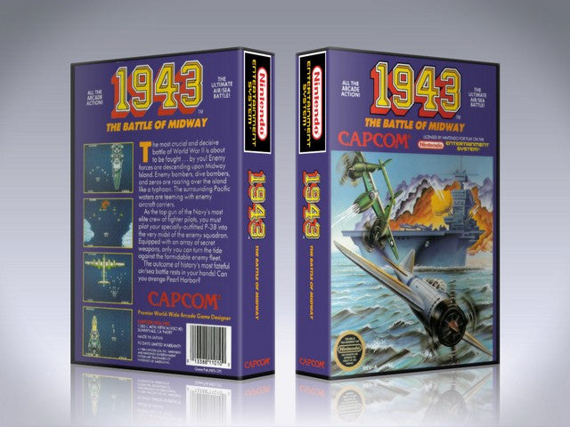 NES 1943 The Battle Of Midway Retail Game Cover To Fit A UGC Style Replacement Game Case