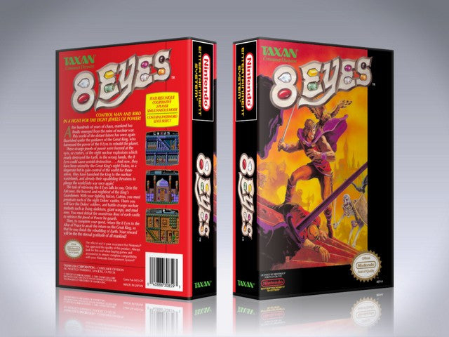 NES 8 Eyes Retail Game Cover To Fit A UGC Style Replacement Game Case