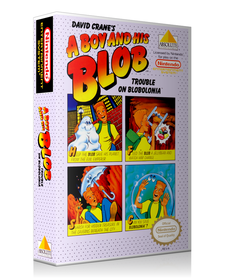 NES A Boy And His Blob Retail Game Cover To Fit A UGC Style Replacement Game Case