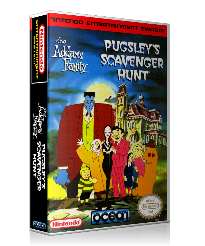 NES The Addams Family Pugsley's Scavenger Hunt Retail Game Cover To Fit A UGC Style Replacement Game Case