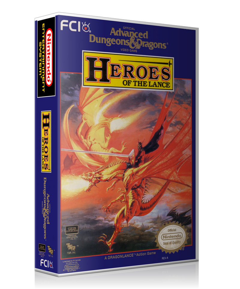NES ADD Heroes Of The Lance Retail Game Cover To Fit A UGC Style Replacement Game Case
