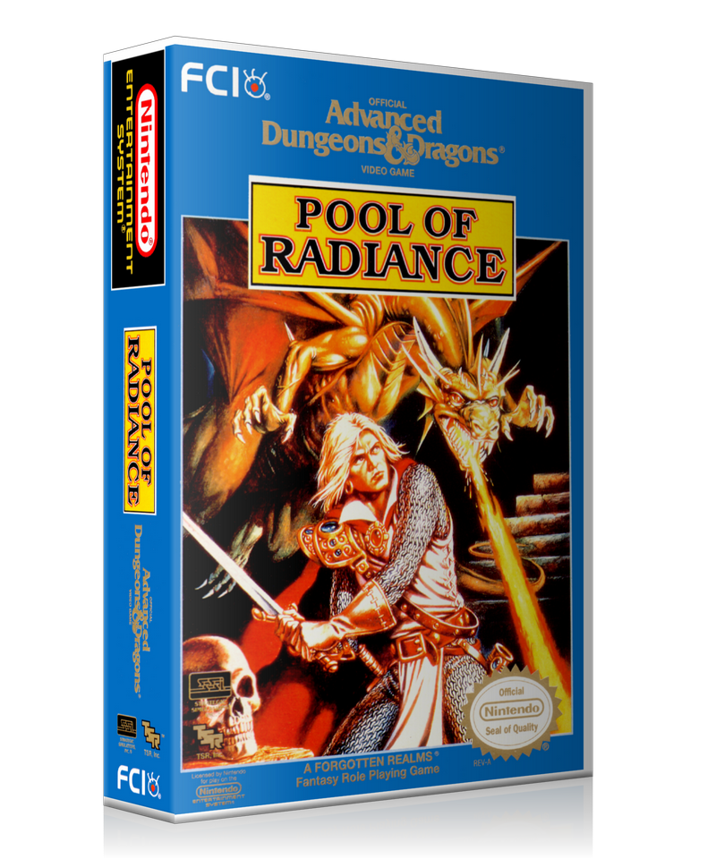 NES ADD Pool Of Radiance Retail Game Cover To Fit A UGC Style Replacement Game Case