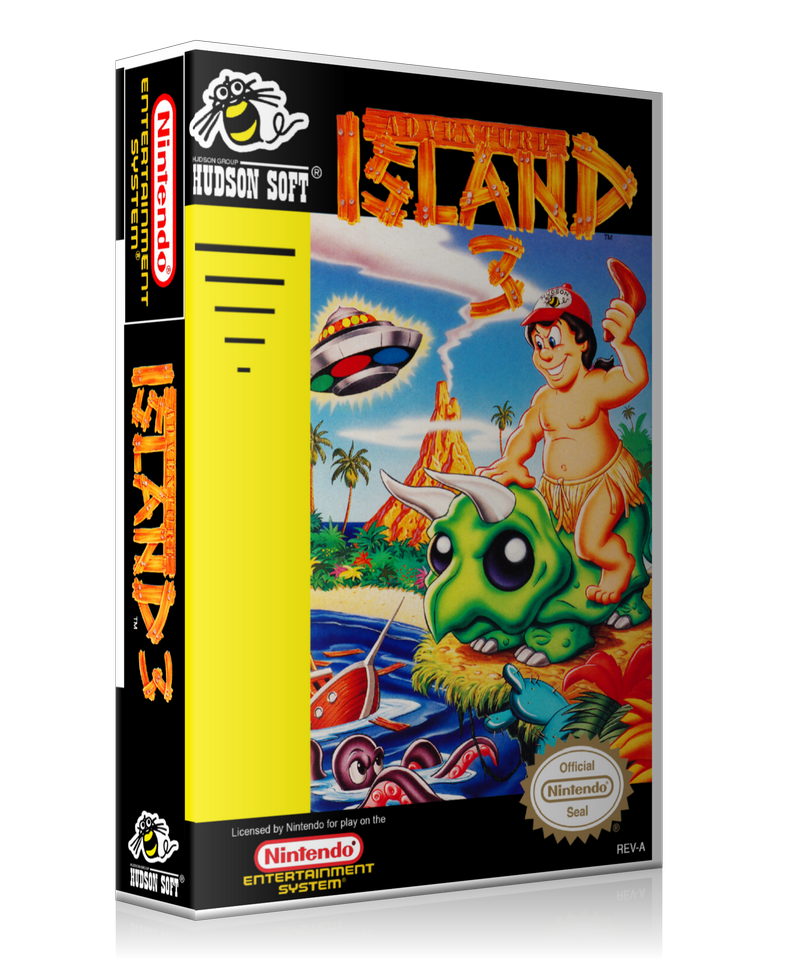 NES Adventure Island 3 Retail Game Cover To Fit A UGC Style Replacement Game Case – Nintendo NES Case product image 1