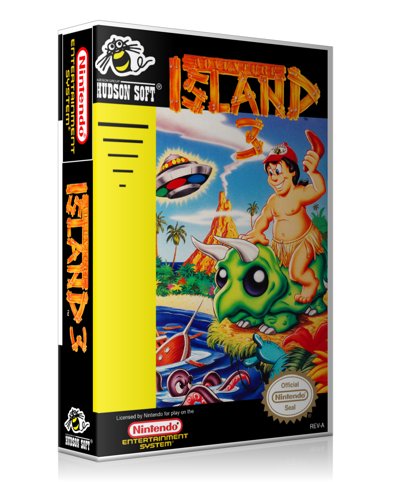 NES Adventure Island 3 Retail Game Cover To Fit A UGC Style Replacement Game Case