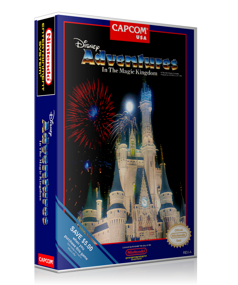 NES Adventures In The Magic Kingdom Retail Game Cover To Fit A UGC Style Replacement Game Case