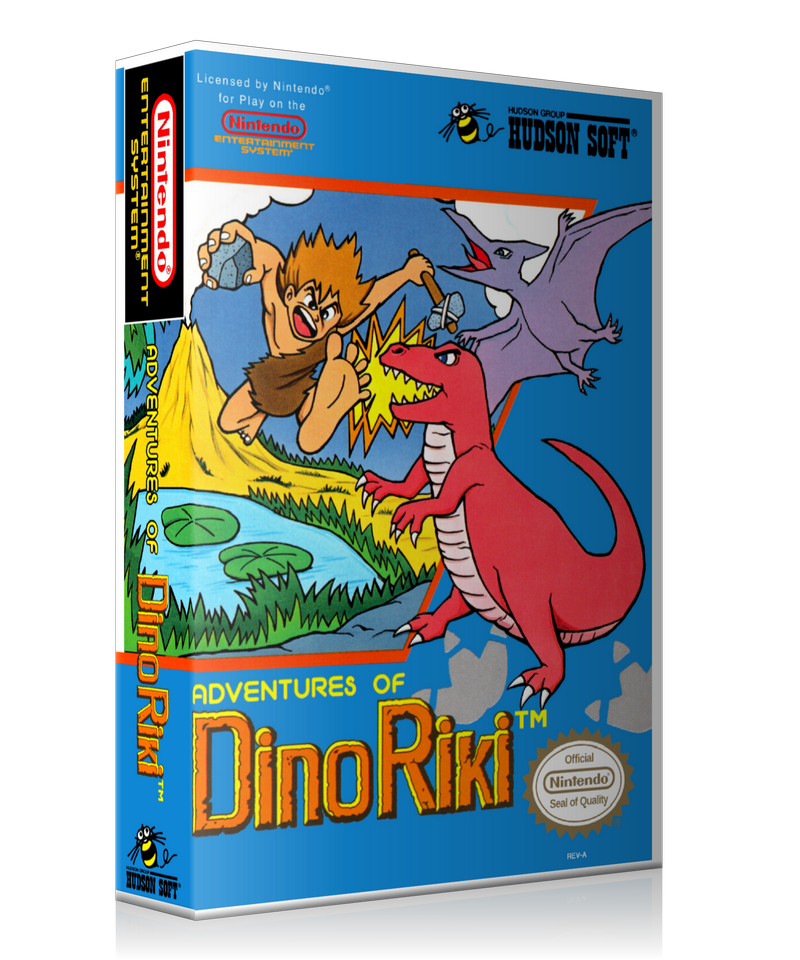 NES Adventures Of Dino Riki Retail Game Cover To Fit A UGC Style Replacement Game Case