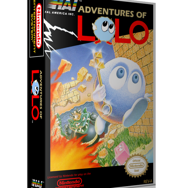 NES Adventures Of Lolo Retail Game Cover To Fit A UGC Style Replacemen