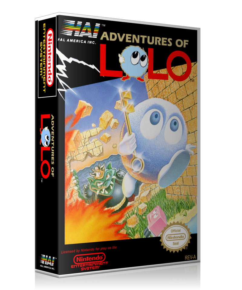 NES Adventures Of Lolo Retail Game Cover To Fit A UGC Style Replacement Game Case