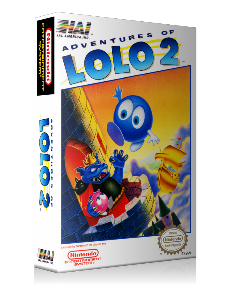 NES Adventures Of Lolo 2 Retail Game Cover To Fit A UGC Style Replacement Game Case