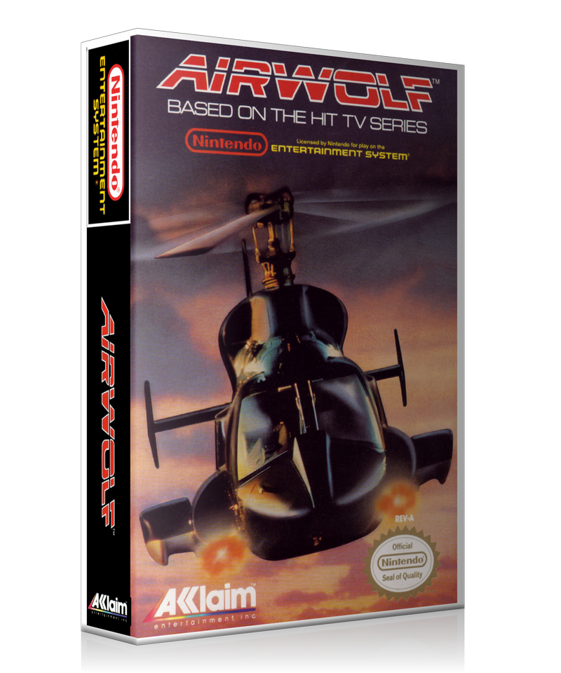 NES Airwolf Retail Game Cover To Fit A UGC Style Replacement Game Case