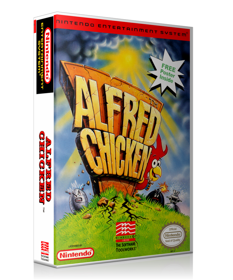 NES Alfred Chicken Retail Game Cover To Fit A UGC Style Replacement Game Case – Nintendo NES Case product image 1