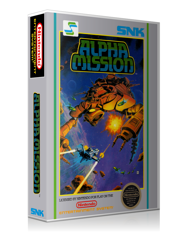 NES Alpha Mission Retail Game Cover To Fit A UGC Style Replacement Game Case