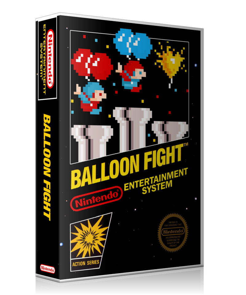 NES Balloon Fight Retail Game Cover To Fit A UGC Style Replacement Game Case