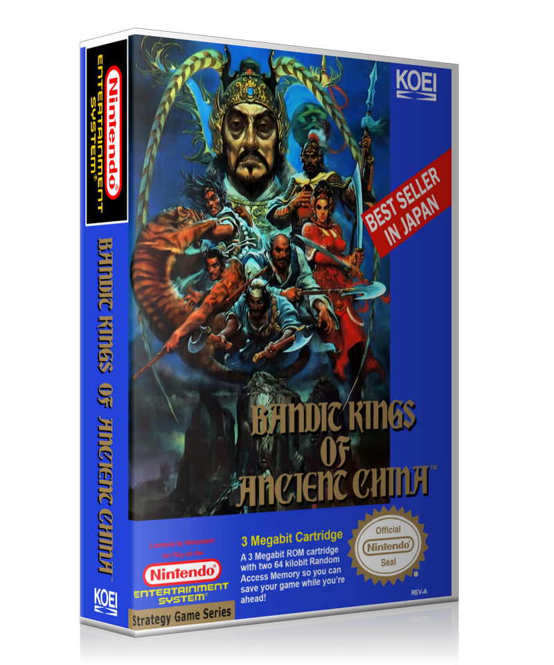 NES Bandit Kings Of Ancient China Retail Game Cover To Fit A UGC Style Replacement Game – Nintendo NES Case product image 1