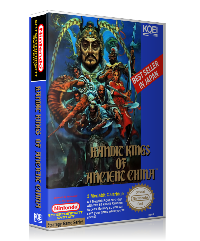 NES Bandit Kings Of Ancient China Retail Game Cover To Fit A UGC Style Replacement Game Case