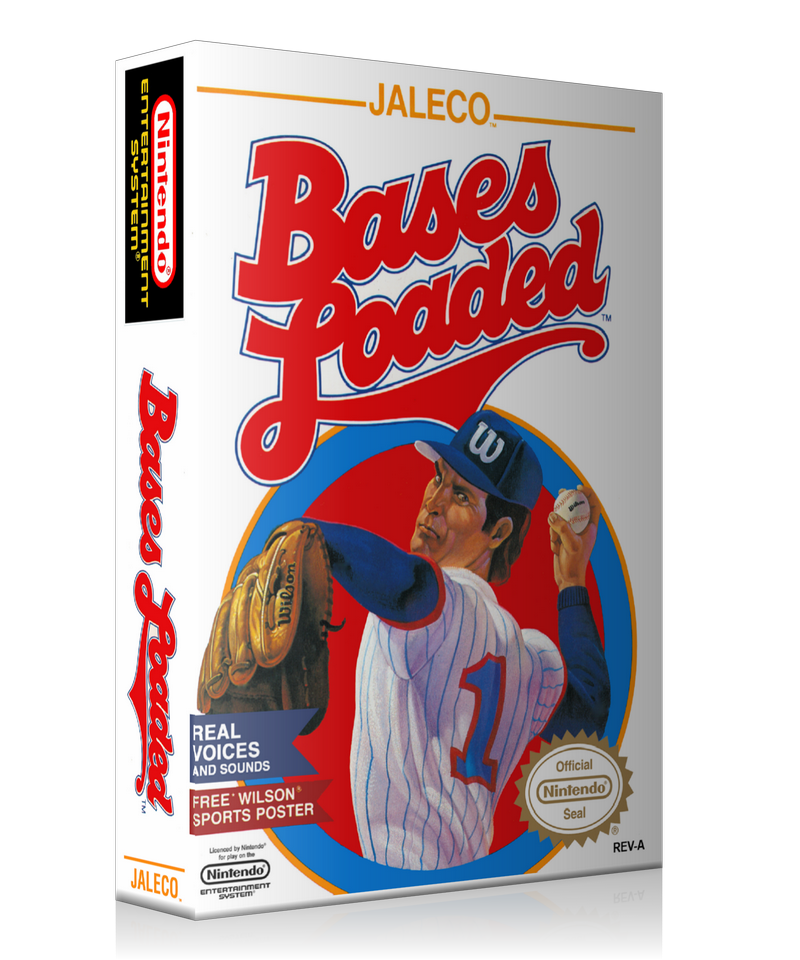 NES Bases Loaded Retail Game Cover To Fit A UGC Style Replacement Game Case