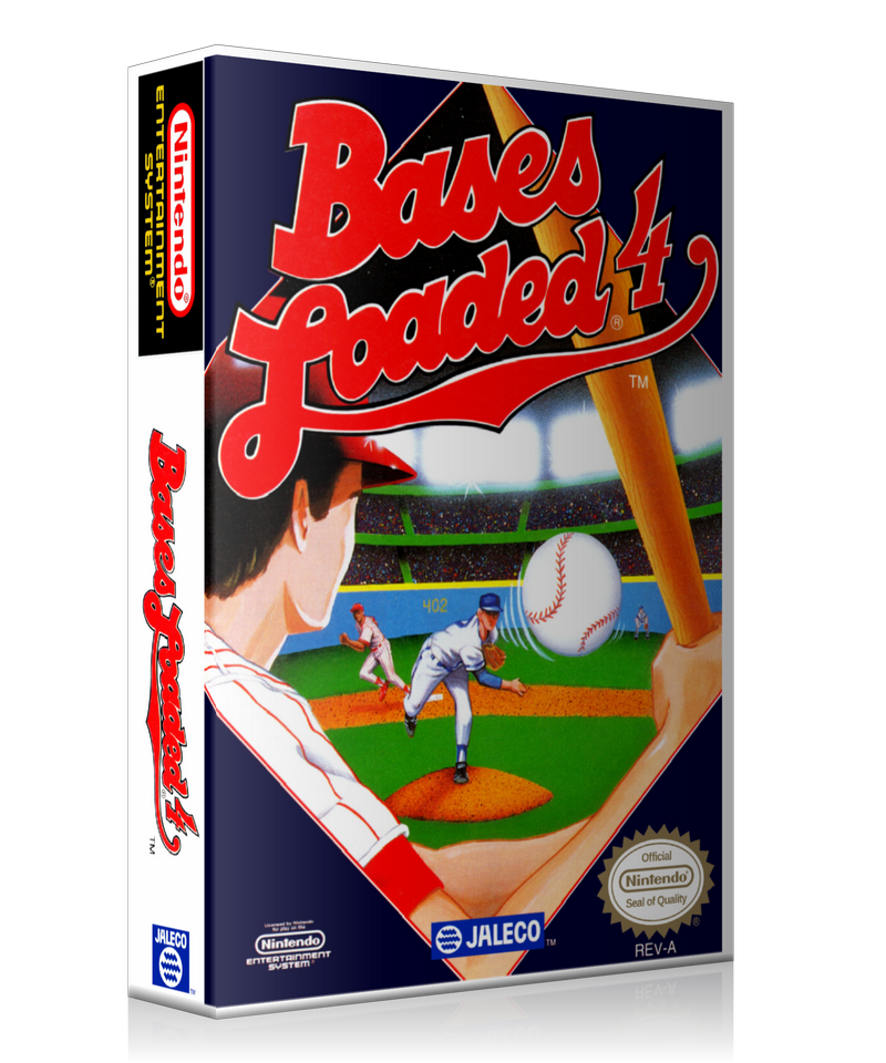 NES Bases Loaded 4 Retail Game Cover To Fit A UGC Style Replacement Game Case