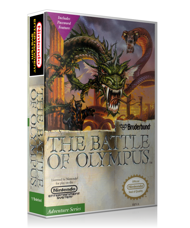 NES The Battle Of Olympus Retail Game Cover To Fit A UGC Style Replacement Game Case – Nintendo NES Case product image 1
