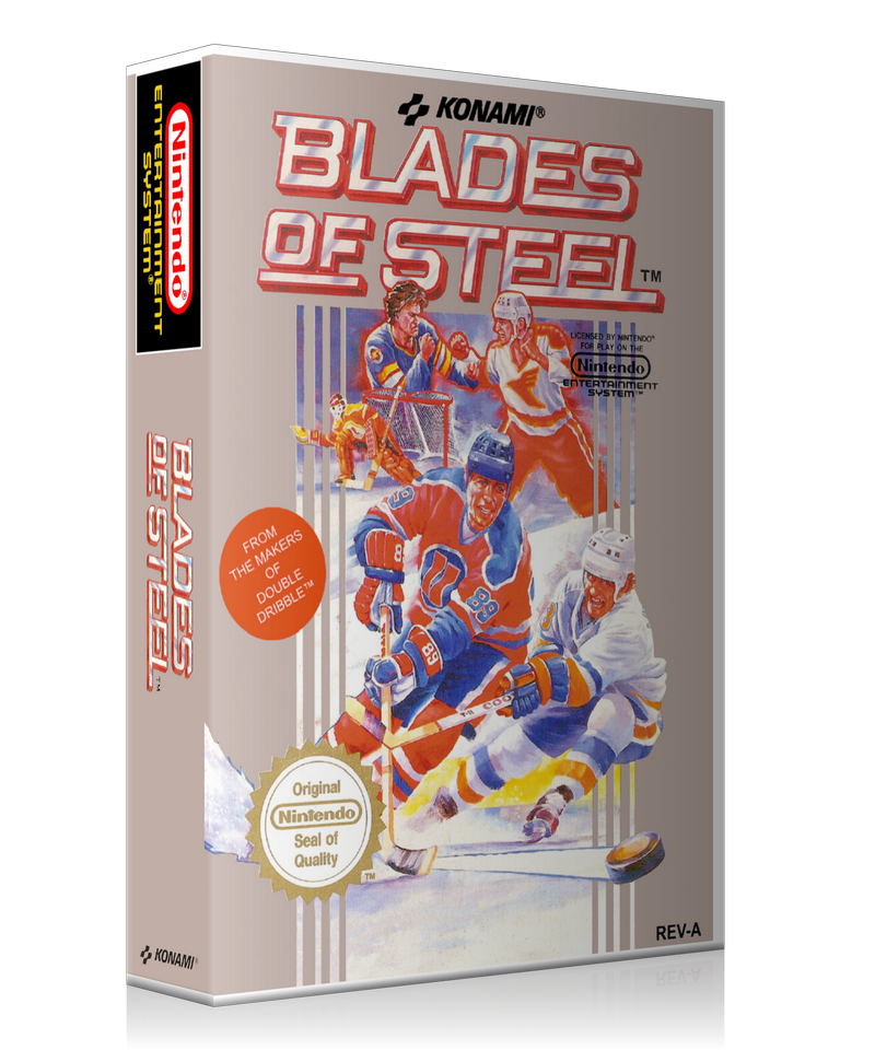 NES Blades Of Steel Retail Game Cover To Fit A UGC Style Replacement Game Case