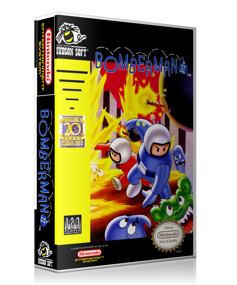 NES Bomberman 2 Retail Game Cover To Fit A UGC Style Replacement Game Case