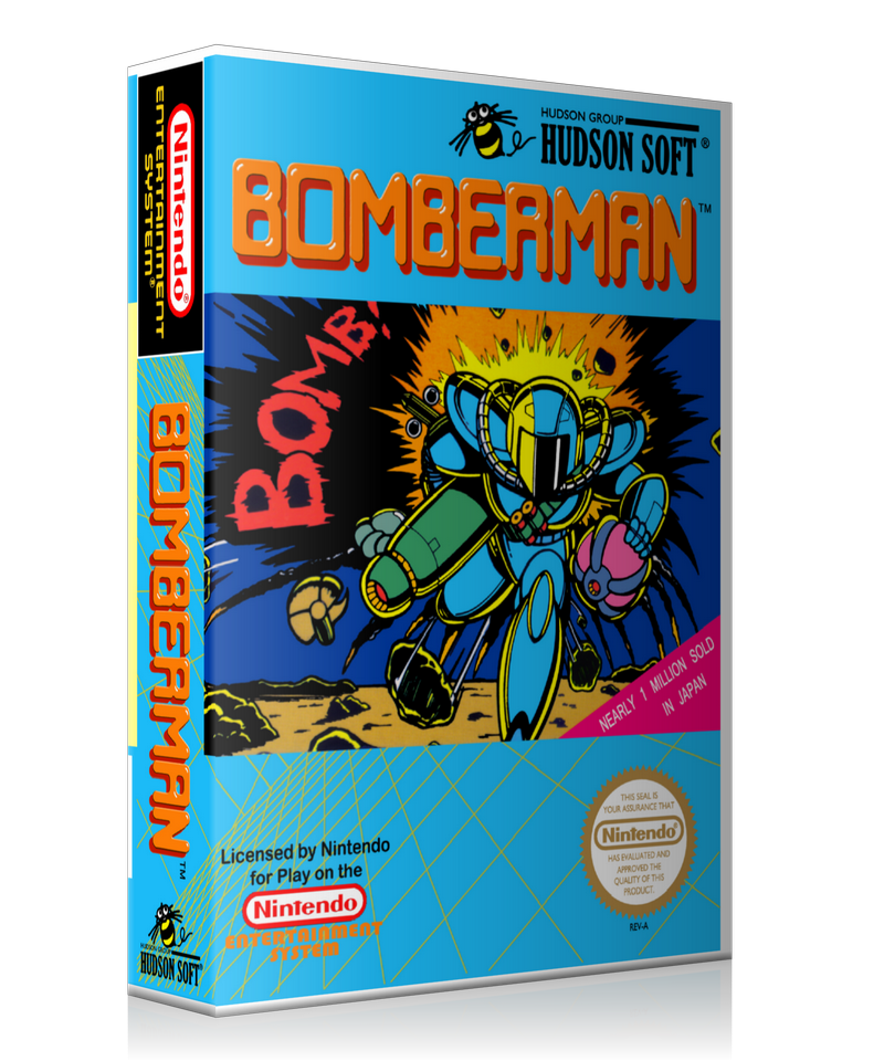 NES Bomberman Retail Game Cover To Fit A UGC Style Replacement Game Case