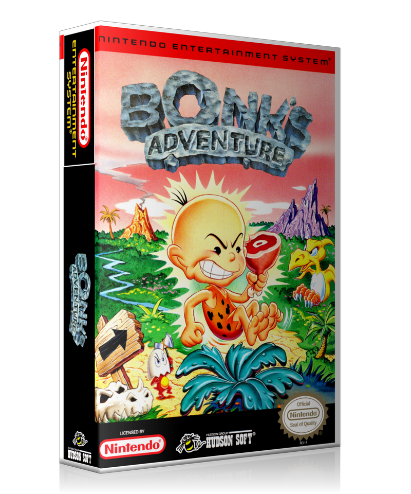 NES Bonk's Adventure Retail Game Cover To Fit A UGC Style Replacement Game Case