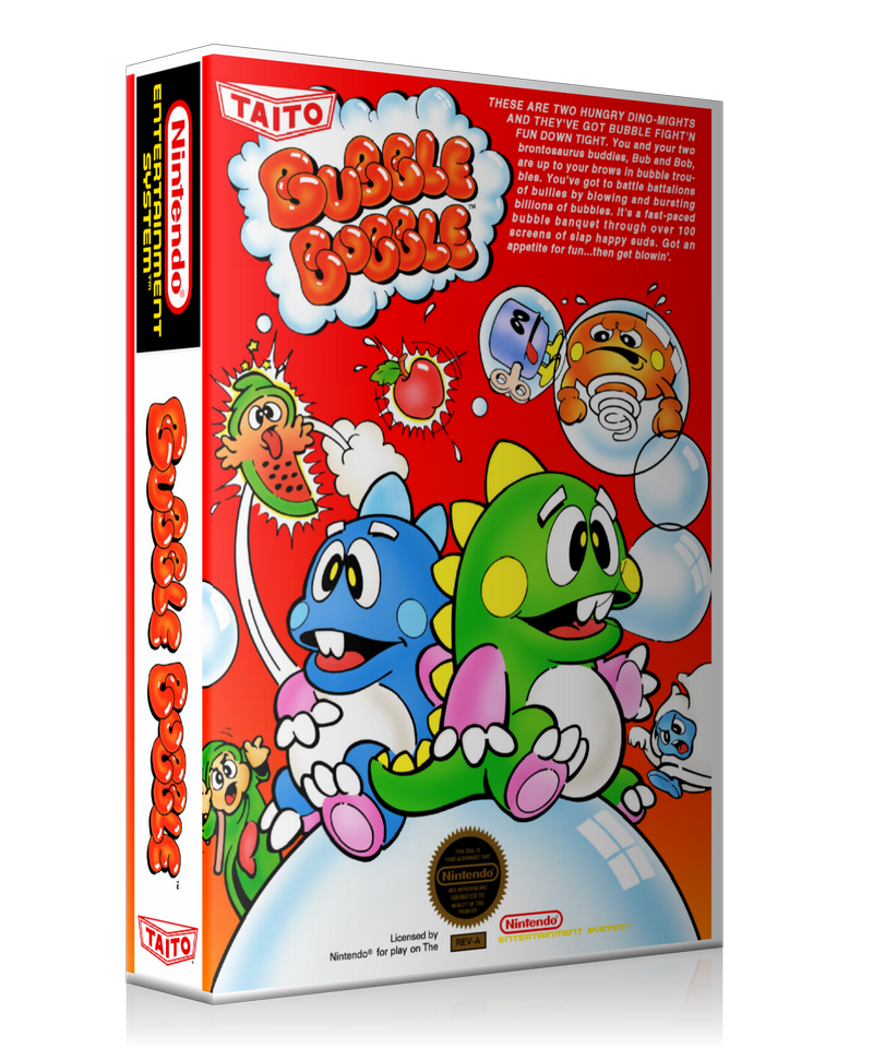 NES Bubble Bobble Retail Game Cover To Fit A UGC Style Replacement Game Case – Nintendo NES Case product image 1