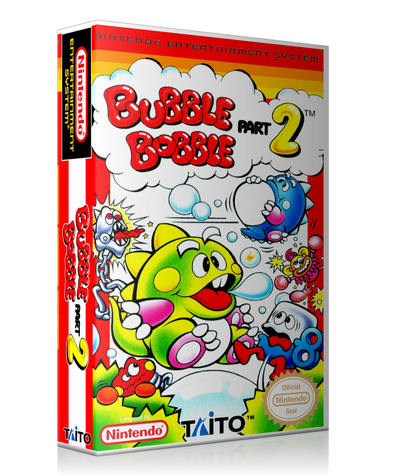 NES Bubble Bobble Part 2 Retail Game Cover To Fit A UGC Style Replacement Game Case