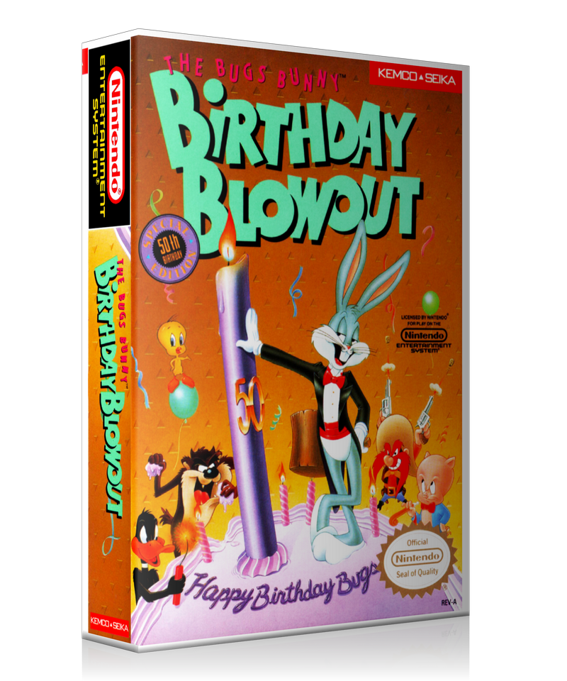 NES The Bugs Bunny Birthday Blowout Retail Game Cover To Fit A UGC Style Replacement Game Case