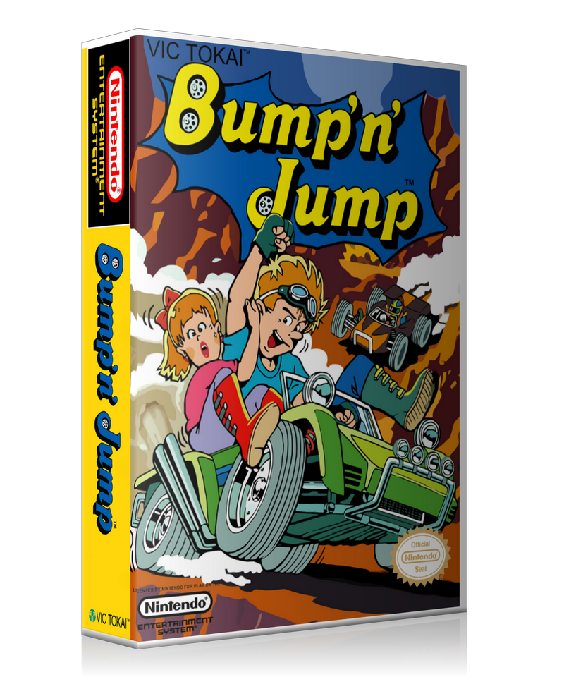 NES Bump'n' Jump Retail Game Cover To Fit A UGC Style Replacement Game Case
