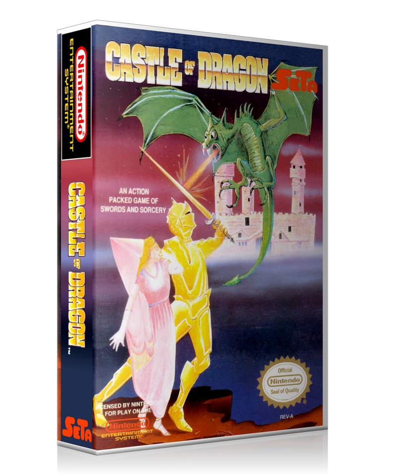 NES Castle Of Dragon Retail Game Cover To Fit A UGC Style Replacement Game Case