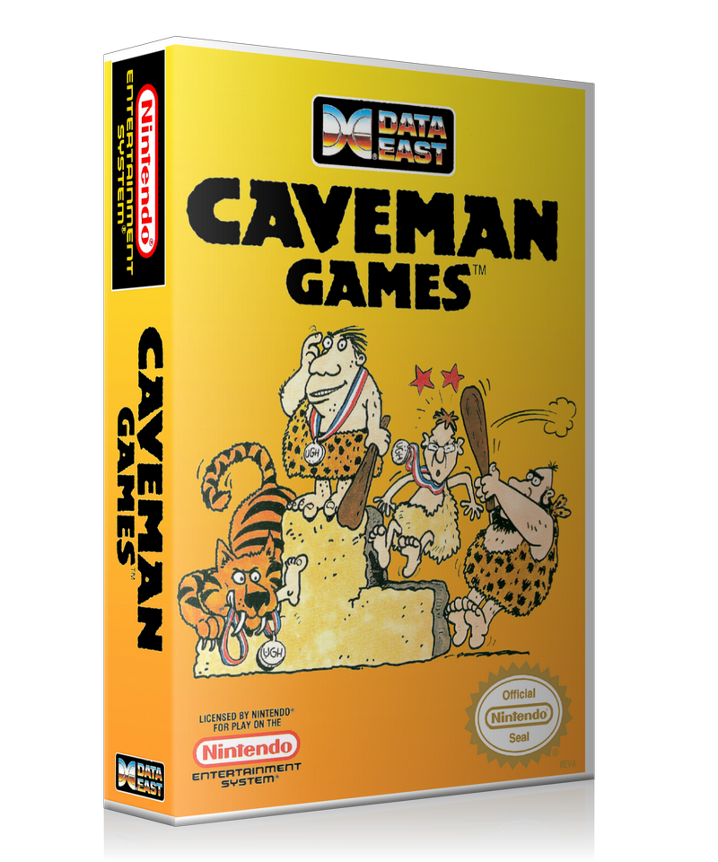 NES Caveman Games Retail Game Cover To Fit A UGC Style Replacement Game Case