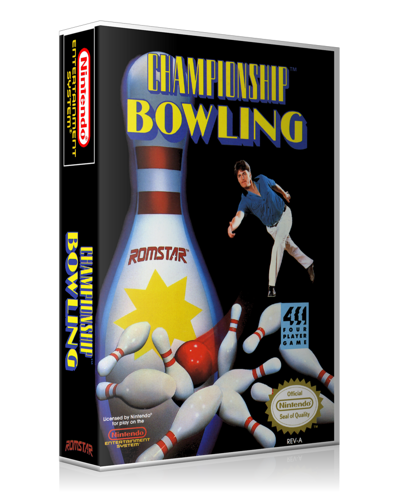 NES Championship Bowling Retail Game Cover To Fit A UGC Style Replacement Game Case