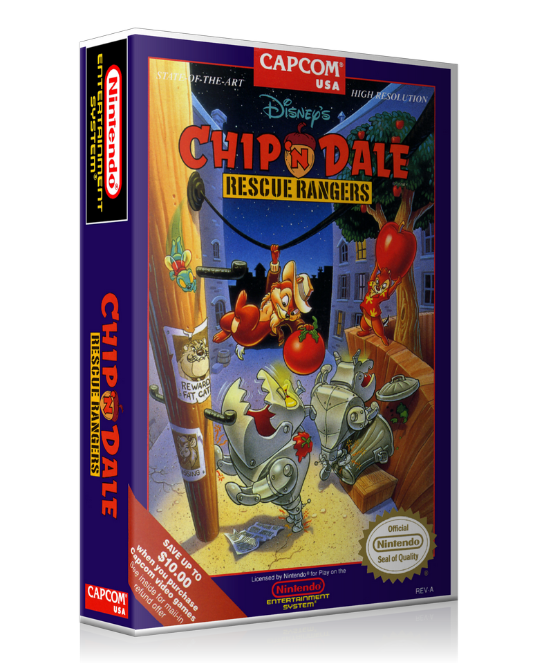 NES Chip N Dale Rescue Rangers Retail Game Cover To Fit A UGC Style Replacement Game Case