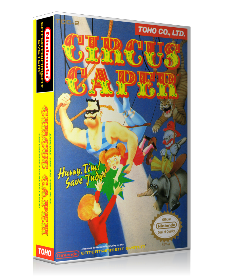 NES Circus Caper Retail Game Cover To Fit A UGC Style Replacement Game Case