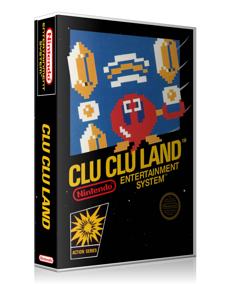 NES Clu Clu Land Retail Game Cover To Fit A UGC Style Replacement Game Case