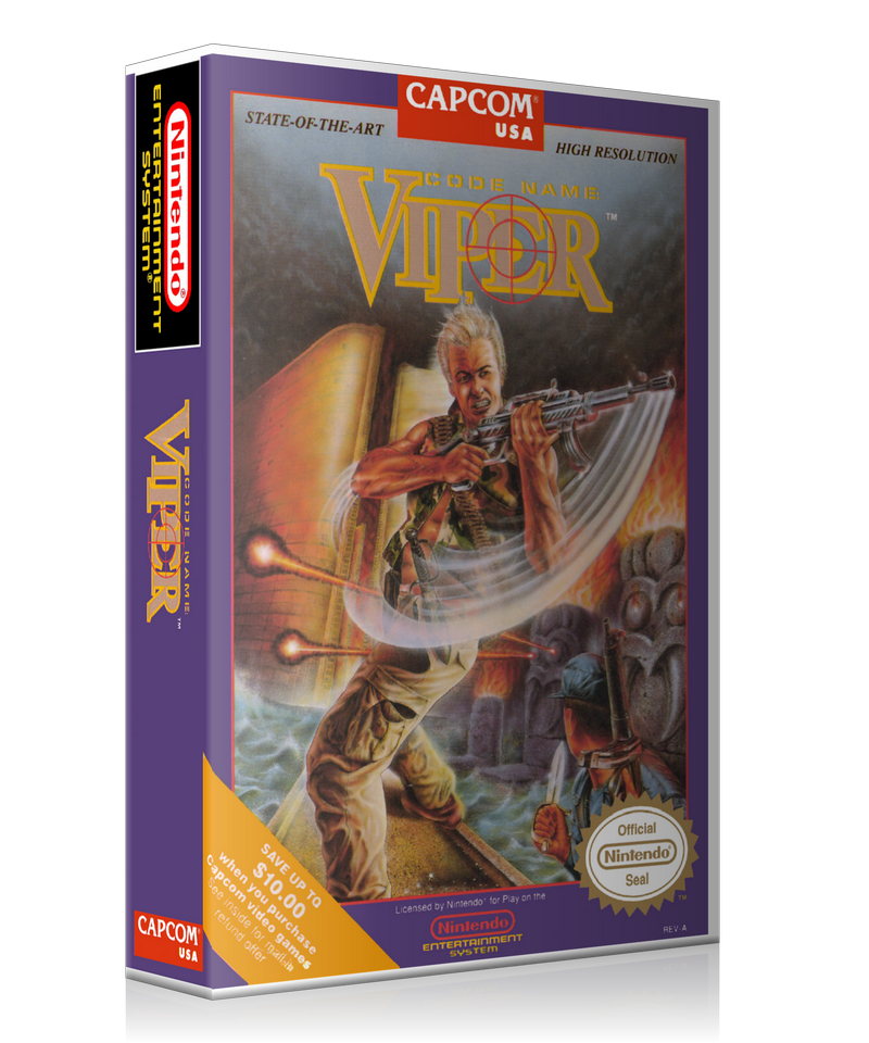 NES Code Name Viper Retail Game Cover To Fit A UGC Style Replacement Game Case