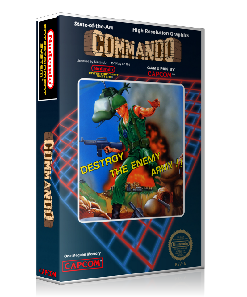 NES Commando Retail Game Cover To Fit A UGC Style Replacement Game Case – Nintendo NES Case product image 1