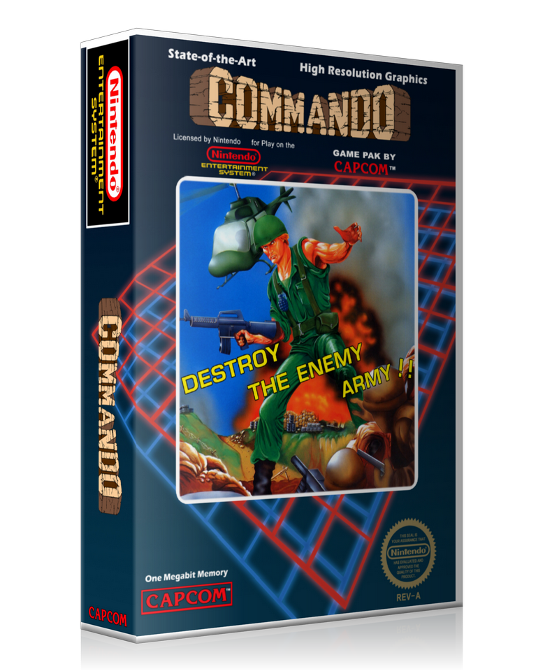 NES Commando Retail Game Cover To Fit A UGC Style Replacement Game Case