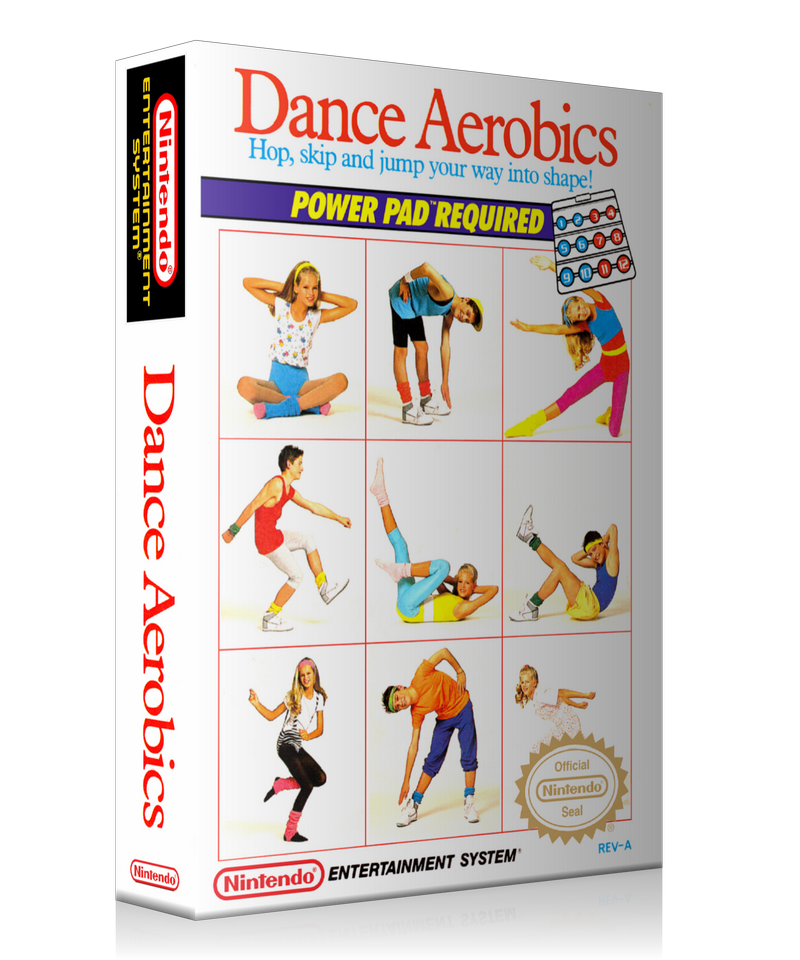 NES Dance Aerobics Retail Game Cover To Fit A UGC Style Replacement Game Case