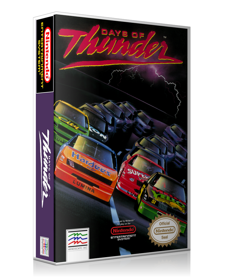 NES Days Of Thunder Retail Game Cover To Fit A UGC Style Replacement Game Case