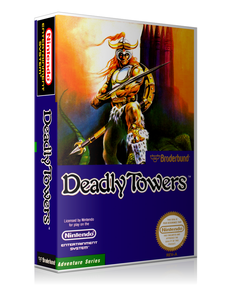 NES Deadly Towers Retail Game Cover To Fit A UGC Style Replacement Game Case