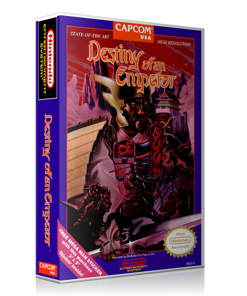 NES Destiny Of An Emperor Retail Game Cover To Fit A UGC Style Replacement Game Case