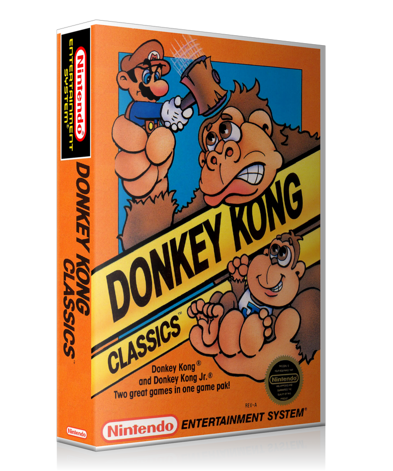 NES Donkey Kong Classics Retail Game Cover To Fit A UGC Style Replacement Game Case
