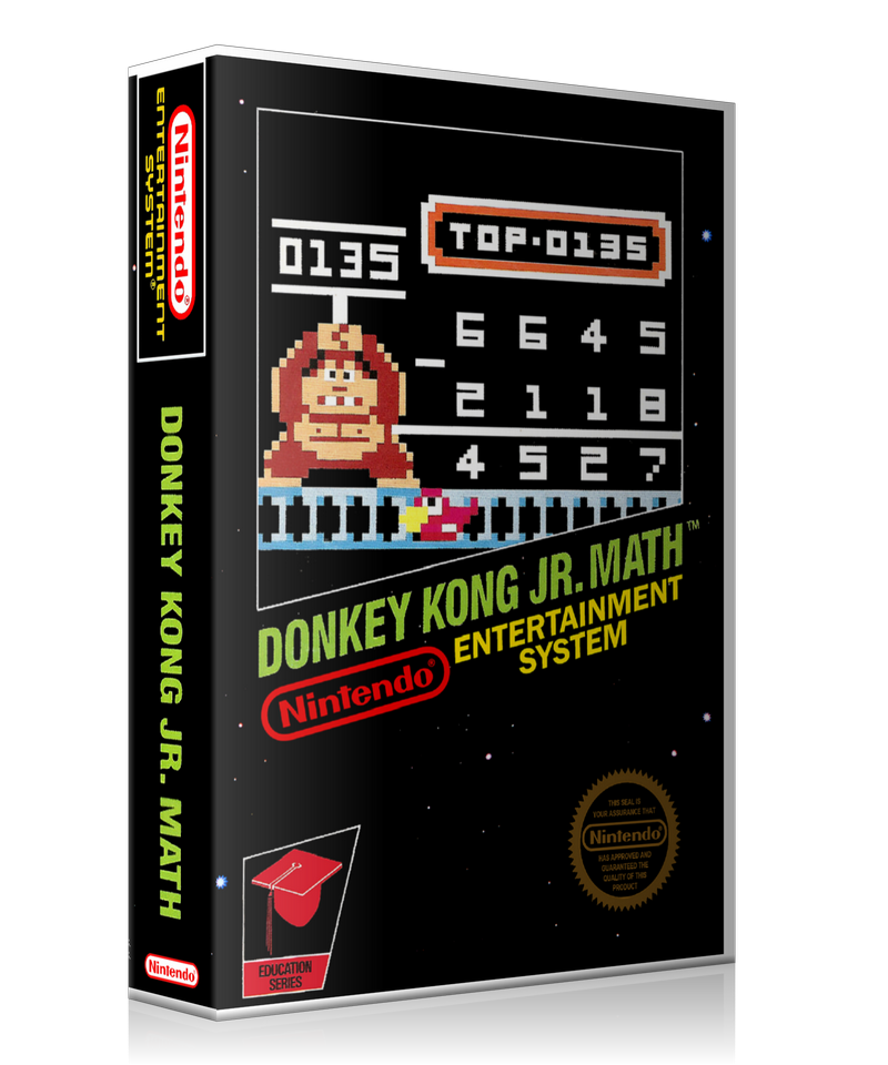 NES Donkey Kong Jr. Math Retail Game Cover To Fit A UGC Style Replacement Game Case