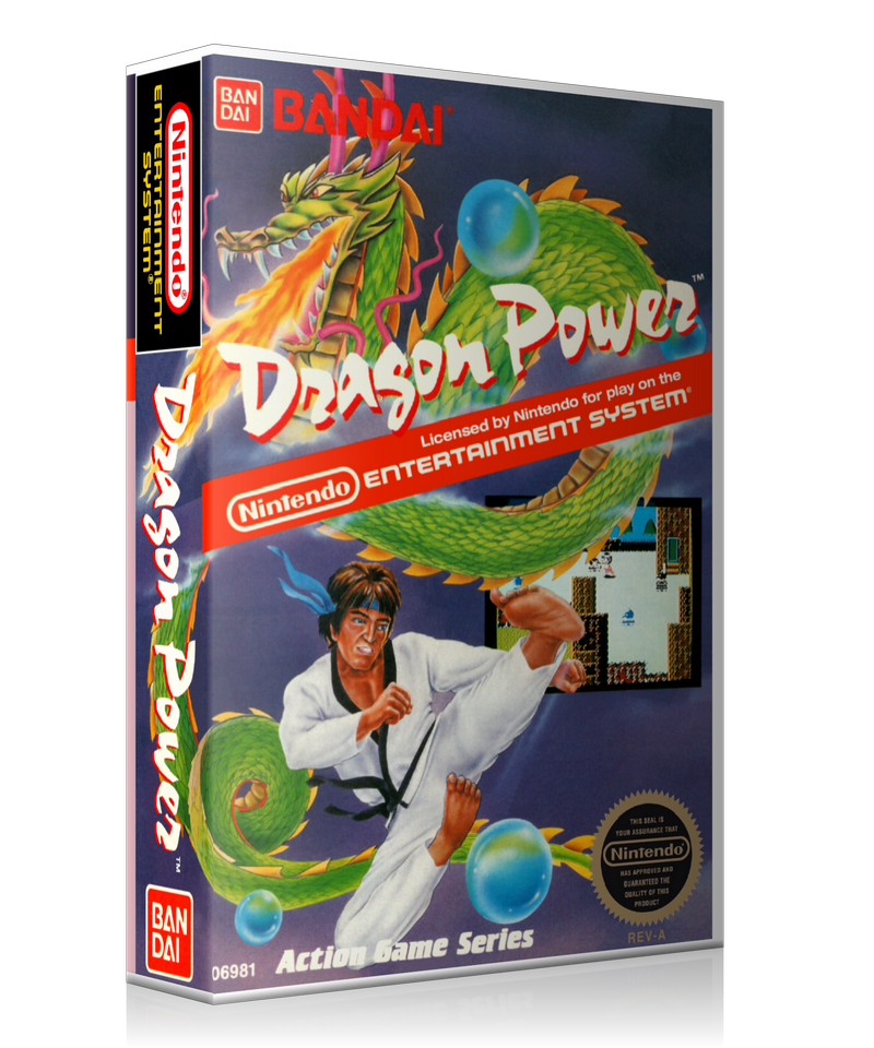 NES Dragon Power Retail Game Cover To Fit A UGC Style Replacement Game Case