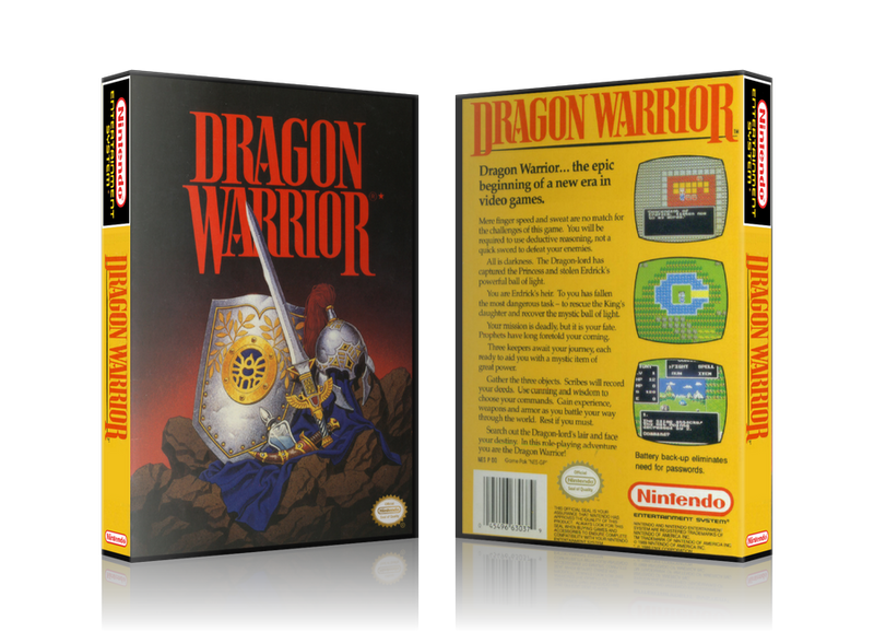 NES Dragon Warrior Retail Game Cover To Fit A UGC Style Replacement Game Case