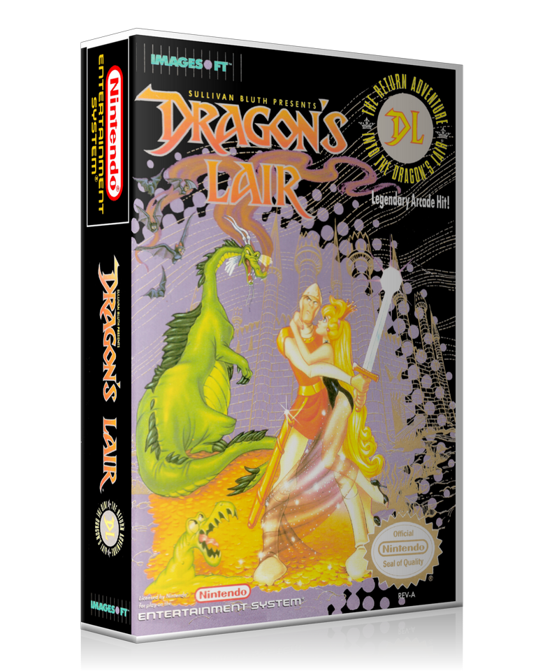 NES Dragon's Lair Retail Game Cover To Fit A UGC Style Replacement Game Case